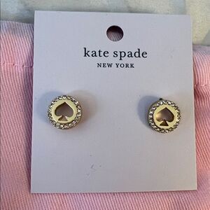 Kate Spade Earrings - Spot the Spade - Gold with cubic zirconia
